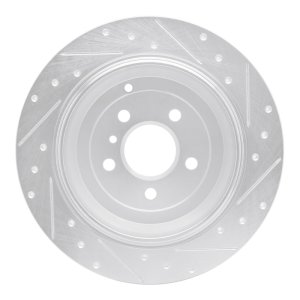 Mercedes-Benz R500 Brake Rotor (1) - Rear Left - R1 Concepts - Drilled & Slotted - Silver - `06-`12